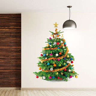 Christmas_ สติกเกอร์ติดผนัง มีกาวในตัว รูปลูกบอล สําหรับตกแต่งต้นคริสต์มาส