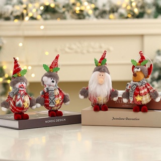 Christmas_ จี้ตุ๊กตาซานตาคลอส สโนว์แมน หมี กวาง 4 แบบ 17 ซม. สําหรับแขวนตกแต่งต้นคริสต์มาส ปาร์ตี้ปีใหม่