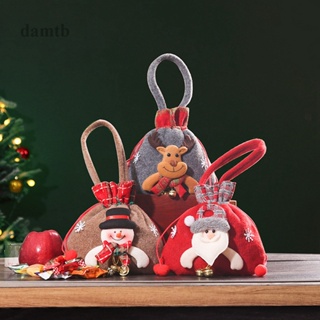 ถุงของขวัญคริสต์มาส ผ้าถัก ขนาดเล็ก ลายตุ๊กตาซานต้า สโนว์แมน กวาง สําหรับตกแต่งคริสต์มาส