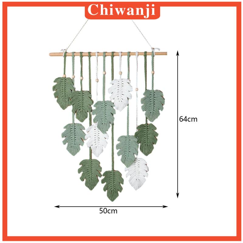 chiwanji-พู่ห้อยจี้ใบไม้-มาคราเม่-สไตล์โบโฮ-สําหรับแขวนตกแต่งผนังบ้าน-หอพัก