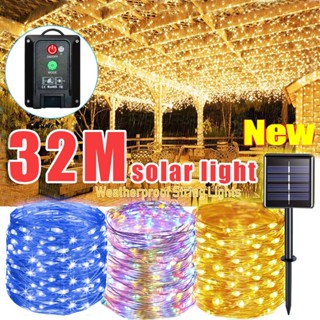 300LED 32Mไฟโซล่าเซลล์ไฟไลฟ์สด ไฟไลฟ์สดไฟปิงปองไฟประดับไฟกระพริบสำหรับต้นไม้ต้นไม้ปลอมดอกไม้ปลอมตกแต่งห้องตกแต่งห้องนอนตกแต่งสวนไฟปีใหม่ไฟคริสมาส