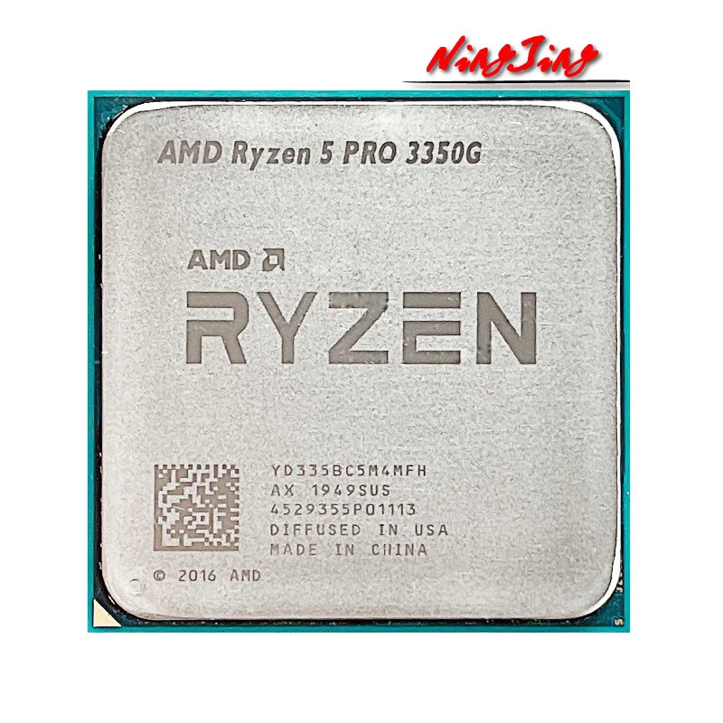 ซ็อกเก็ตโปรเซสเซอร์ CPU AMD Ryzen 5 PRO 3350G R5 PRO 3350G 3.6 GHz Quad ...