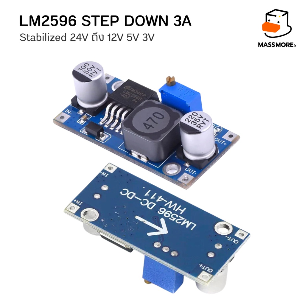 LM2596 XL401 โมดูลปรับลดแรงดัน Step Down LM2596 3A / XL4015 5A DC-to-DC ...