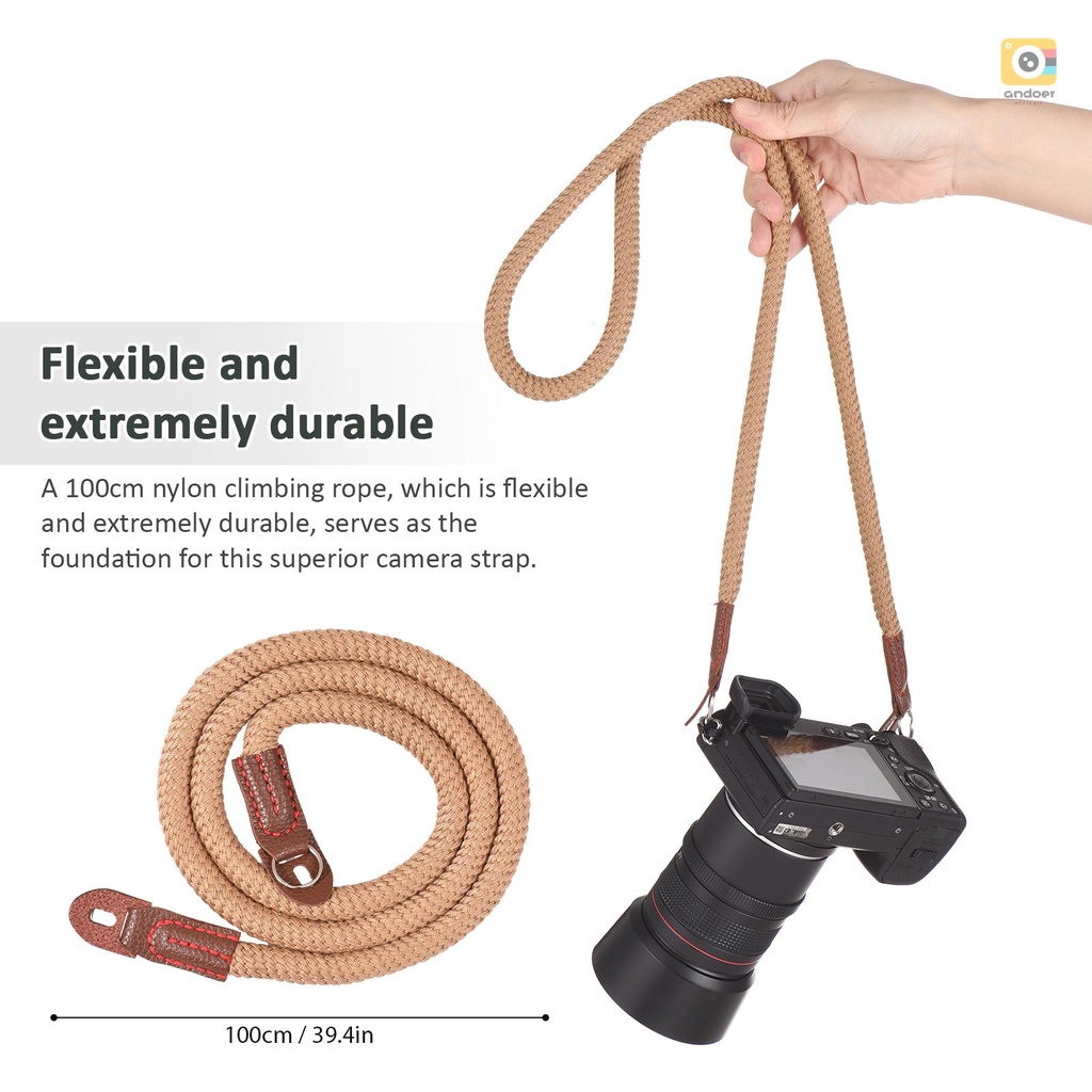 100cm สลิงวินเทจสําหรับกล้อง SLR DSLR ไหล่กล้องสายคล้องคอดิจิตอล สายคล้องคอกล้อง