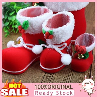 [B_398] รองเท้าบูทพลาสติก ลายคริสต์มาส ซานต้า สีแดง สําหรับปาร์ตี้คริสต์มาส