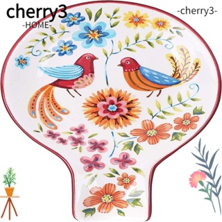 Cherry3 จานเซรามิค รูปช้อน นก สีแดง 7.7 นิ้ว สําหรับใส่ขนมขบเคี้ยว ขนมขบเคี้ยว