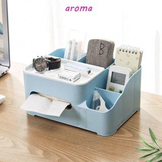 Aroma กล่องทิชชู่ พลาสติก ทรงสี่เหลี่ยม เรียบง่าย สําหรับออฟฟิศ