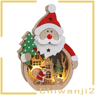 [Chiwanji2] เครื่องประดับไม้ รูปซานตาคลอส สไตล์โรแมนติก สําหรับวันหยุด คริสต์มาส