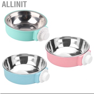 Allinit Pet Coop Cup  Removable Stainless Steel Easy To Clean Cage Bowl  for Puppy Water Feeder