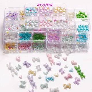 Aroma เครื่องประดับเรซิ่น รูปนางเงือก 3D สําหรับตกแต่งเล็บ DIY