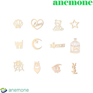 Anemone แผ่นโลหะ รูปค้างคาว แม่มด และค้างคาว คละแบบ สําหรับตกแต่งเล็บ DIY