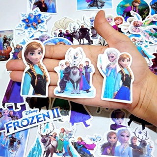 สติ๊กเกอร์ Frozen โฟรเซ่น เอลซ่า ติดแน่น กันน้ำ ติดกระเป๋า โน้ตบุ้ค (50 ชิ้น) sticker