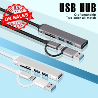 เครื่องอ่านการ์ด USB3.0 TYPE-C Dual Head HUBTF+SD 2-in-1 5-in-1 O6D7