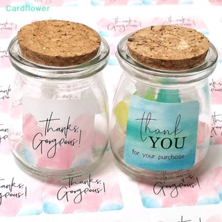 &lt;Cardflower&gt; สติกเกอร์ Thank You ขนาดเล็ก 4 ซม.*4 ซม. สําหรับติดตกแต่งบรรจุภัณฑ์ ห่อของขวัญ 100 ชิ้น ต่อแพ็ก