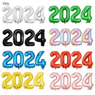 ลูกโป่งฟิล์มอลูมิเนียม รูปตัวเลขยักษ์ สําหรับตกแต่งปาร์ตี้ปีใหม่ 2024 1 ชุด