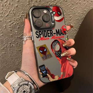 เคสโทรศัพท์มือถือ แบบนิ่ม ลายสไปเดอร์แมน ชุบไฟฟ้า สําหรับ Apple Iphone 14promax 13pro 12 11 7p