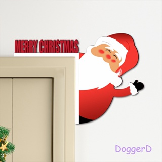 Doggerd ป้ายไม้ ลายซานต้าครอส สําหรับตกแต่งมุมประตู หน้าต่าง โต๊ะ คริสต์มาส