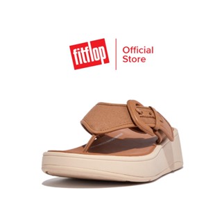 FITFLOP F MODE BUCKLE CANVAS รองเท้าแตะแบบหูหนีบผู้หญิง รุ่น FY6-A21 สี LATTE TAN