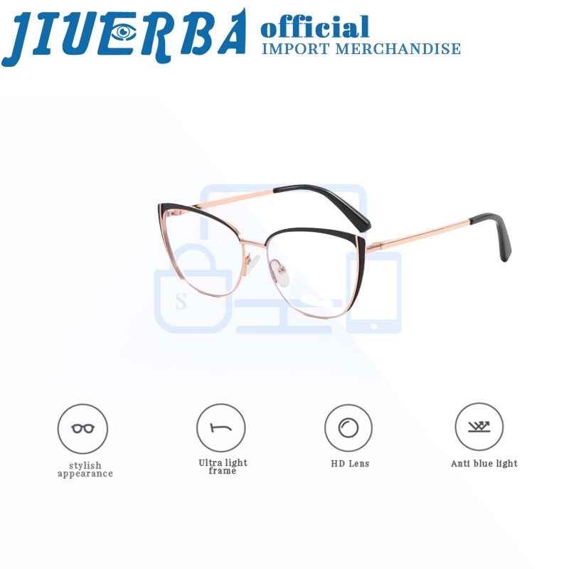 jiuerba-สไตล์ตะวันตก-ins-ตาแมว-โลหะ-ป้องกันแสงสีฟ้า-แฟชั่น-แว่นตาคอมพิวเตอร์-แว่นตาป้องกันรังสี-สําหรับผู้ชาย-ผู้หญิง