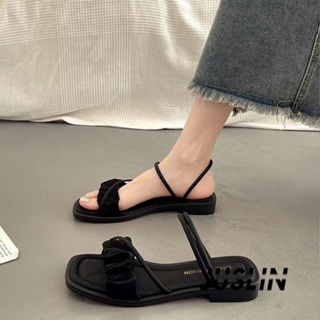 JUSLIN   รองเท้าแตะผู้หญิง ส้นแบน ใส่สบาย สไตล์เกาหลี รองเท้าแฟชั่น 2023 ใหม่  สไตล์เกาหลี สวย ทันสมัย Stylish B98G0G8 37Z230910