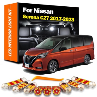 ชุดหลอดไฟอ่านหนังสือ LED ภายในรถยนต์ สําหรับ Nissan Serena C27 2017 2018 2019 2020 2021 2022 2023 9 ชิ้น