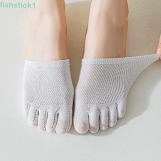 Fishstick1 ถุงเท้าข้อสั้น ผ้าฝ้าย แบบแยกนิ้วเท้า ยืดหยุ่น สีพื้น สําหรับผู้หญิง