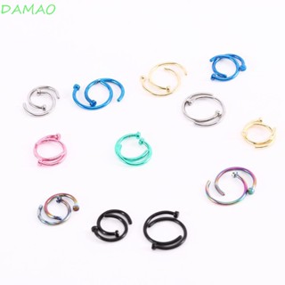 Damao ต่างหูห่วง สเตนเลส ทรงกลม เจาะร่างกาย จมูก สําหรับผู้หญิง