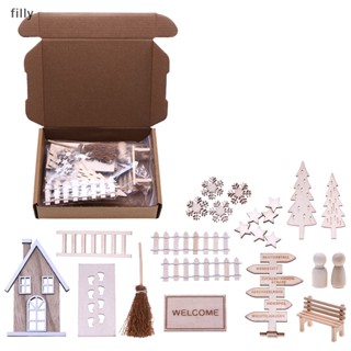 โมเดลประตูเอลฟ์จิ๋ว DIY สําหรับตกแต่งบ้านตุ๊กตา เทศกาลคริสต์มาส
