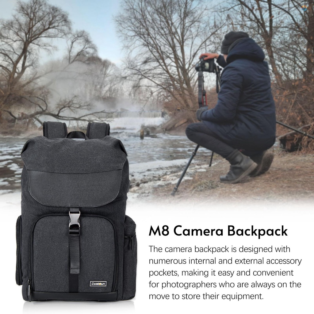 fsth-cwatcun-m8-photography-camera-bag-camera-backpack-waterproof-compatible-with-canon-digital-slr-camera-body-lens-tripod-14in-laptop-water-bottle