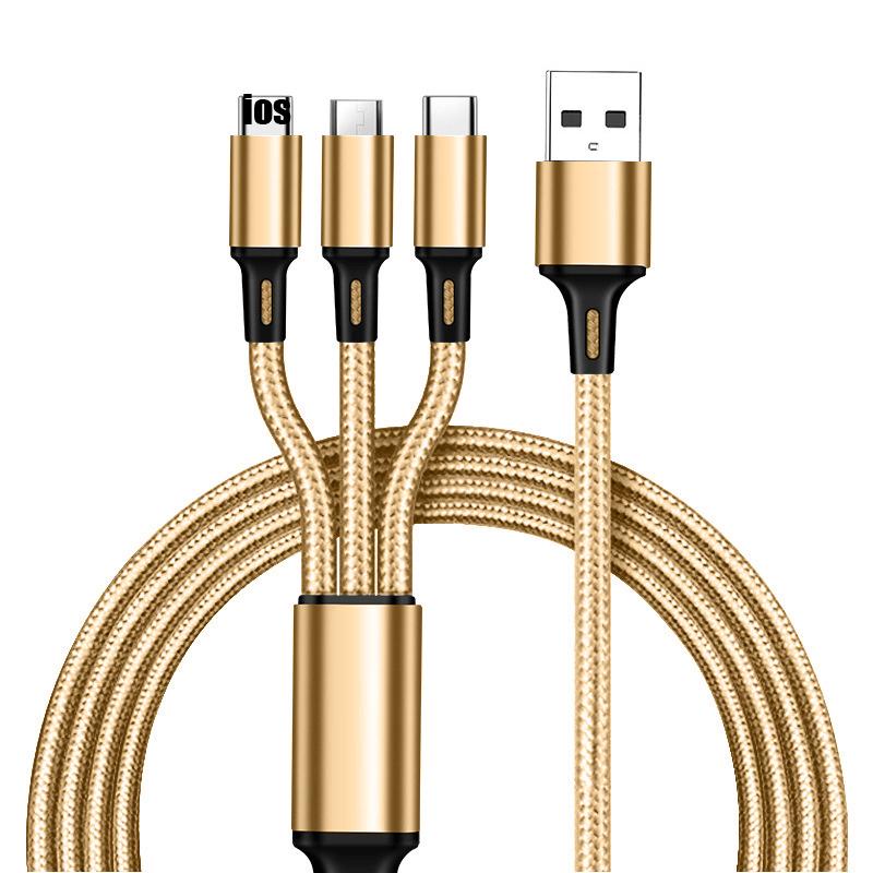 สายชาร์จ-3-ใน-1-หัวชาร์จ-3-หัว-สายชาร์จไนล่อนถัก-สำหรับ-l-micro-usb-type-c