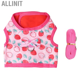 Allinit Pet Rabbit Dresses Pink Harness  Soft Comfortable with Tow Rope for Guinea Pig