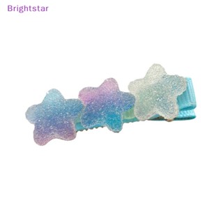 Brightstar กิ๊บติดผม รูปหมี หัวใจ ดาว น่ารัก สีแคนดี้ สไตล์เกาหลี มินิมอล สีฟ้า เครื่องประดับ สําหรับผู้หญิง ใหม่