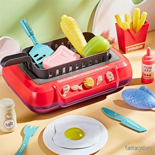 20PCS Multi-functional Induction Kitchen Cooking Set DIY Childrens Play House Toy Food Recognize Change Color Toys Kids Gifts