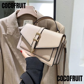 Cocofruit กระเป๋าสะพายไหล่ กระเป๋าถือ หนัง PU สีพื้น ขนาดพกพา สําหรับสตรี