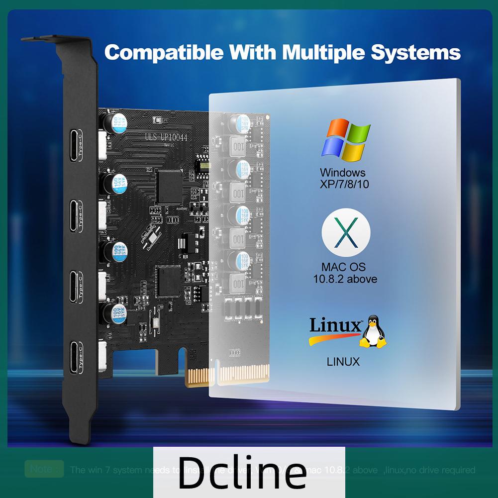 dcline-th-การ์ดไรเซอร์-5v-20gbps-pci-e-เป็น-type-c-รองรับ-windows7-8-10-mac-os-linux