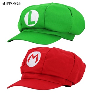 𝒂𝒍𝒆𝒑🌷หมวกคอสเพลย์ Super Mario Bros Luigi ป้องกันแดด ทรงแปดเหลี่ยม สําหรับทุกเพศ