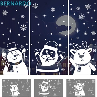 Bernardo สติกเกอร์ ลายคริสต์มาส ซานตาคลอส กวาง ขนาดใหญ่ สีขาว สําหรับติดตกแต่งผนัง กระจกหน้าต่าง