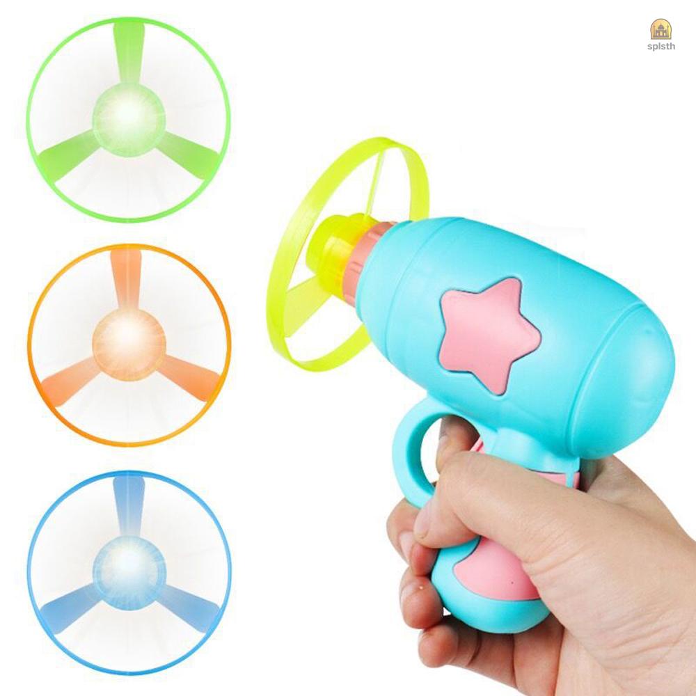 2In1 Flying Saucer Gyroscope Flying Disc Launcher Toy Kids