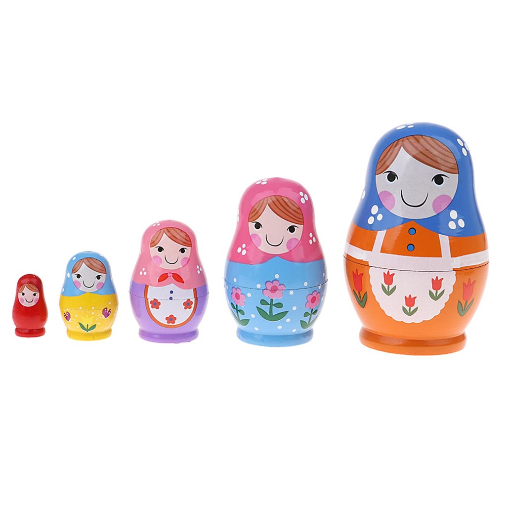 [Tachiuwa21] ตุ๊กตารังรัสเซีย Matryoshka Stacking Dolls Set 5 ชิ้น ...
