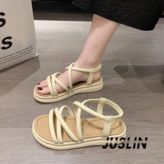 JUSLIN   รองเท้าแตะผู้หญิง ส้นแบน ใส่สบาย สไตล์เกาหลี รองเท้าแฟชั่น 2023 ใหม่  Stylish Chic ทันสมัย fashion B98G1R3 37Z230910