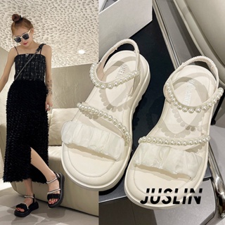 JUSLIN   รองเท้าแตะผู้หญิง ส้นแบน ใส่สบาย สไตล์เกาหลี รองเท้าแฟชั่น 2023 ใหม่  Comfortable Stylish Chic สวย B98G0GA 37Z230910