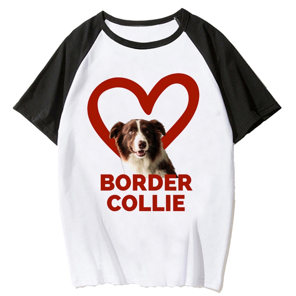 เสื้อยืด-พิมพ์ลายมังงะ-border-collie-สําหรับผู้หญิง