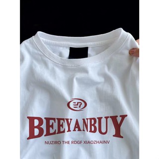 เสื้อยืดแขนยาว ผ้าฝ้ายแท้ พิมพ์ลาย สีขาว ระดับไฮเอนด์ เรียบง่าย สําหรับผู้หญิง L2XX
