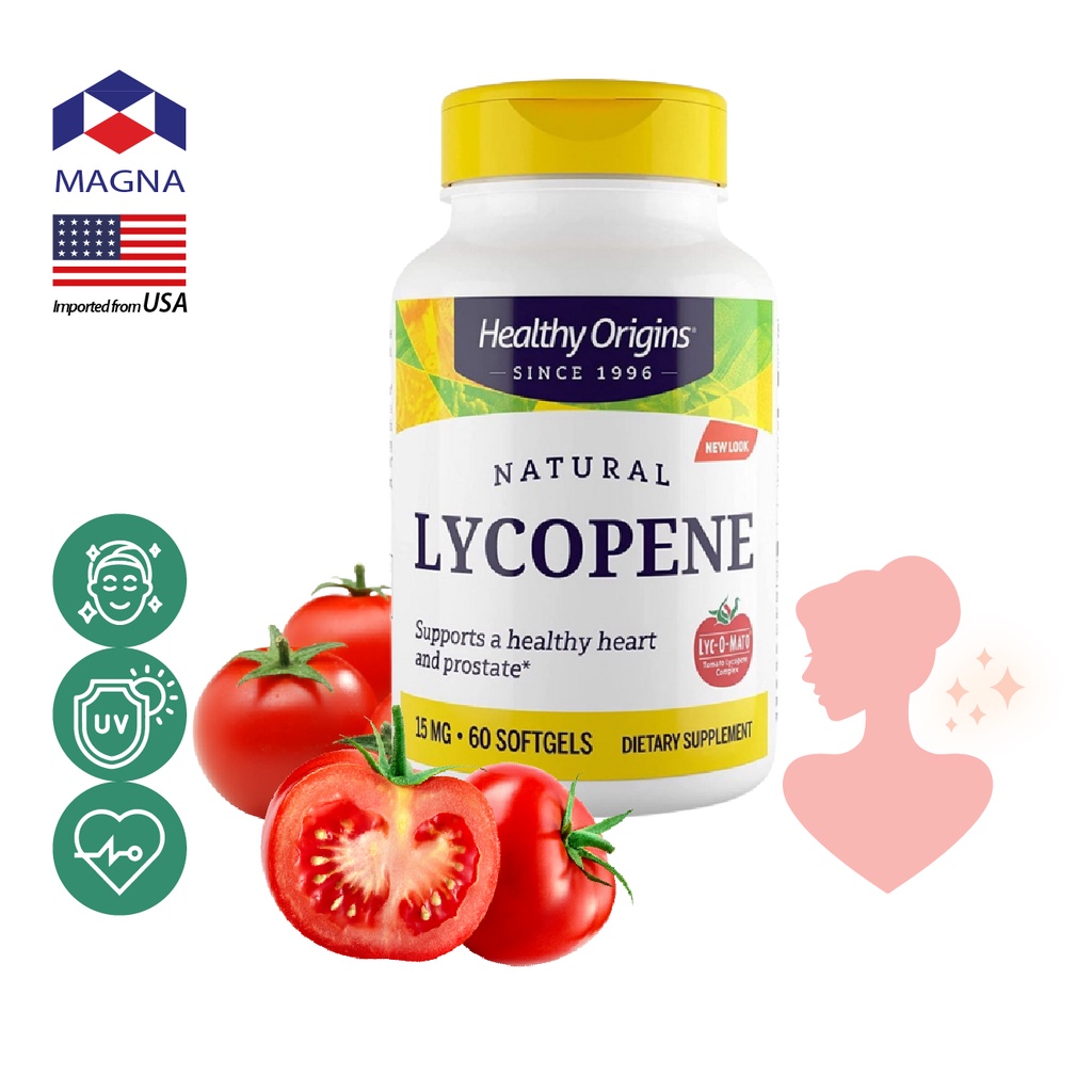 เฮลท์ตี้ ออริจินส์ ไลโคปีน 15 mg x 60 เม็ด มะเขือเทศสกัด Healthy