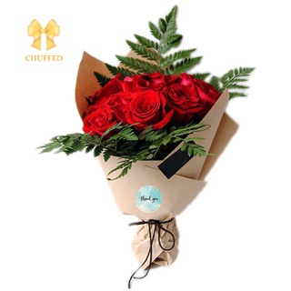 Chuffed&gt; สติกเกอร์ฉลาก Thank You ลายดอกไม้ สไตล์ธุรกิจ สําหรับติดตกแต่ง 500 ชิ้น