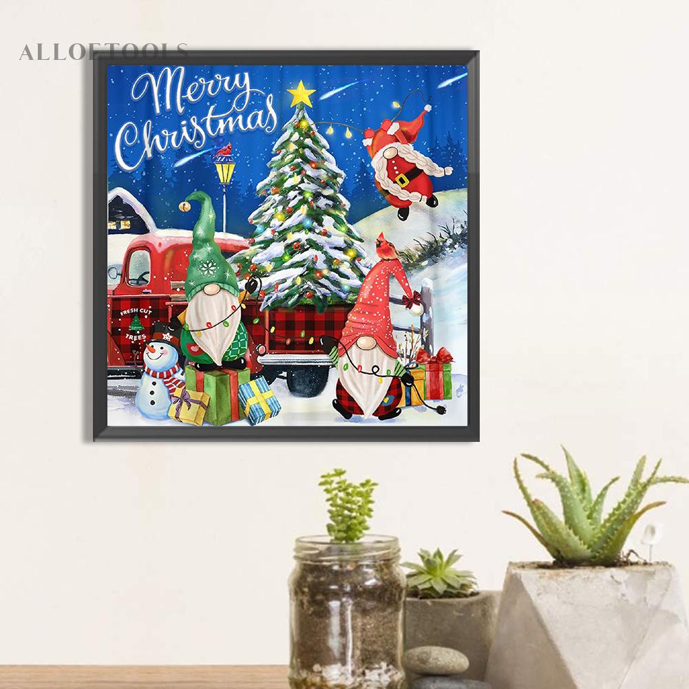 ชุดงานจิตรกรรมเม็ดบีด-ทรงเพชรกลม-5d-รูปวันคริสต์มาส-หิมะ-สําหรับตกแต่งบ้าน-diy-alloetools-th