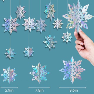 กระดาษเกล็ดหิมะ 3D สําหรับตกแต่งบ้าน ปาร์ตี้คริสต์มาส