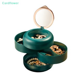&lt;Cardflower&gt; กล่องเก็บเครื่องประดับ ต่างหู สร้อยคอ แหวน หลายชั้น หมุนได้ สําหรับผู้หญิง