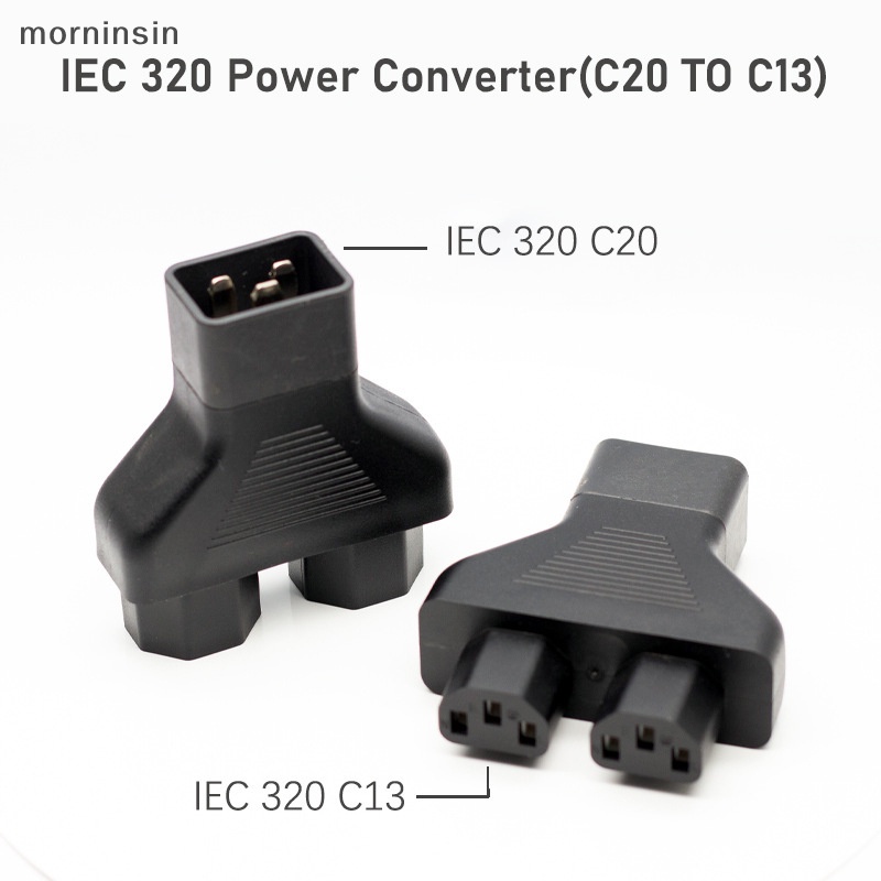 Morn อะแดปเตอร์แปลงปลั๊ก AC IEC 320 C14 ตัวผู้ เป็น 2xC13 ตัวเมีย C14 ...