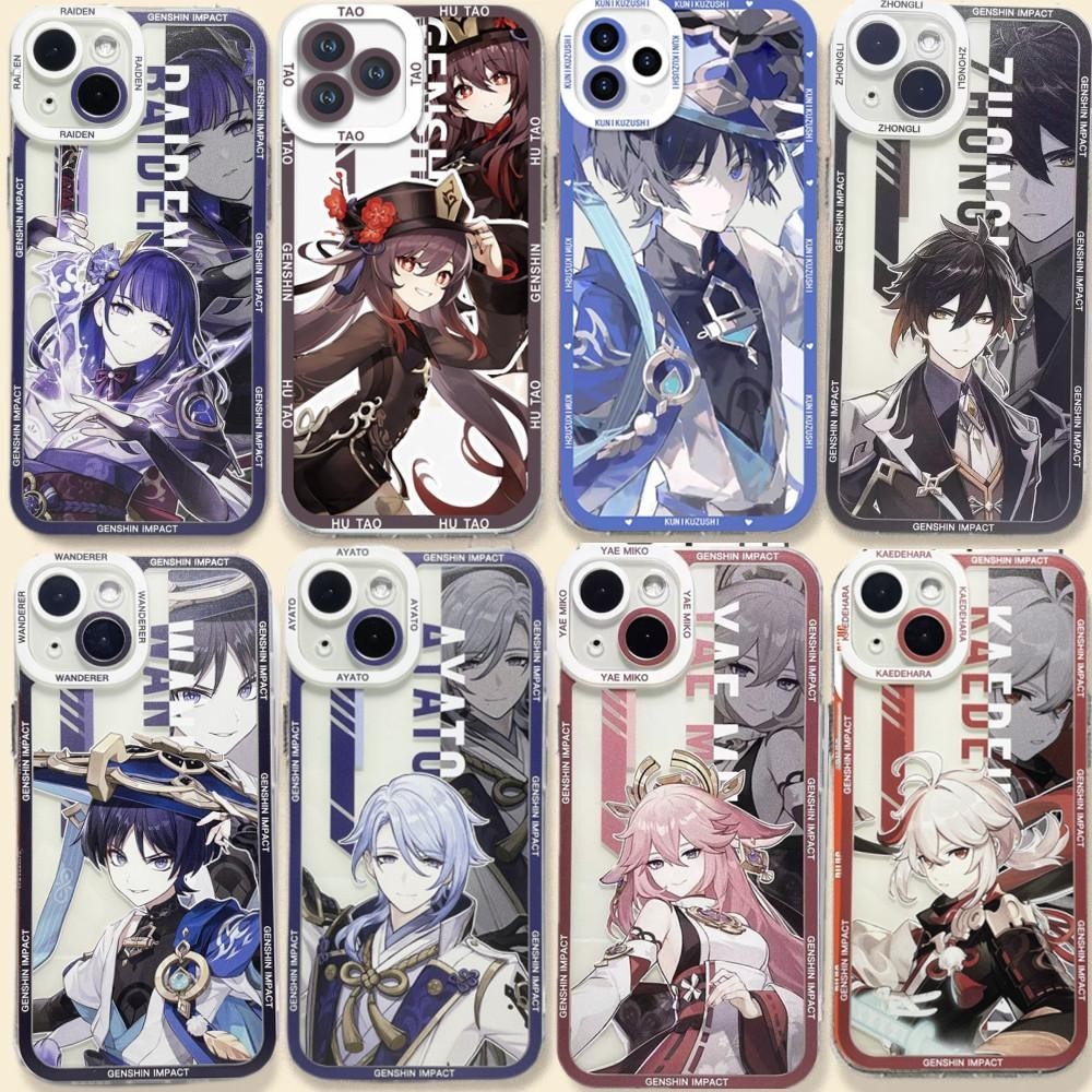 เคสโทรศัพท์มือถือซิลิโคน Tpu แบบนิ่ม ขอบตรง กันกระแทก ลาย Genshin Impact Wanderer Kaedehara